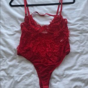 Brand new red laced lingerie/bodysuit
